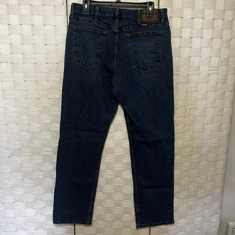 Wrangler Jeans Relaxed Fit Dark Wash Denim‎ Pants Classic Mens Size 34x32